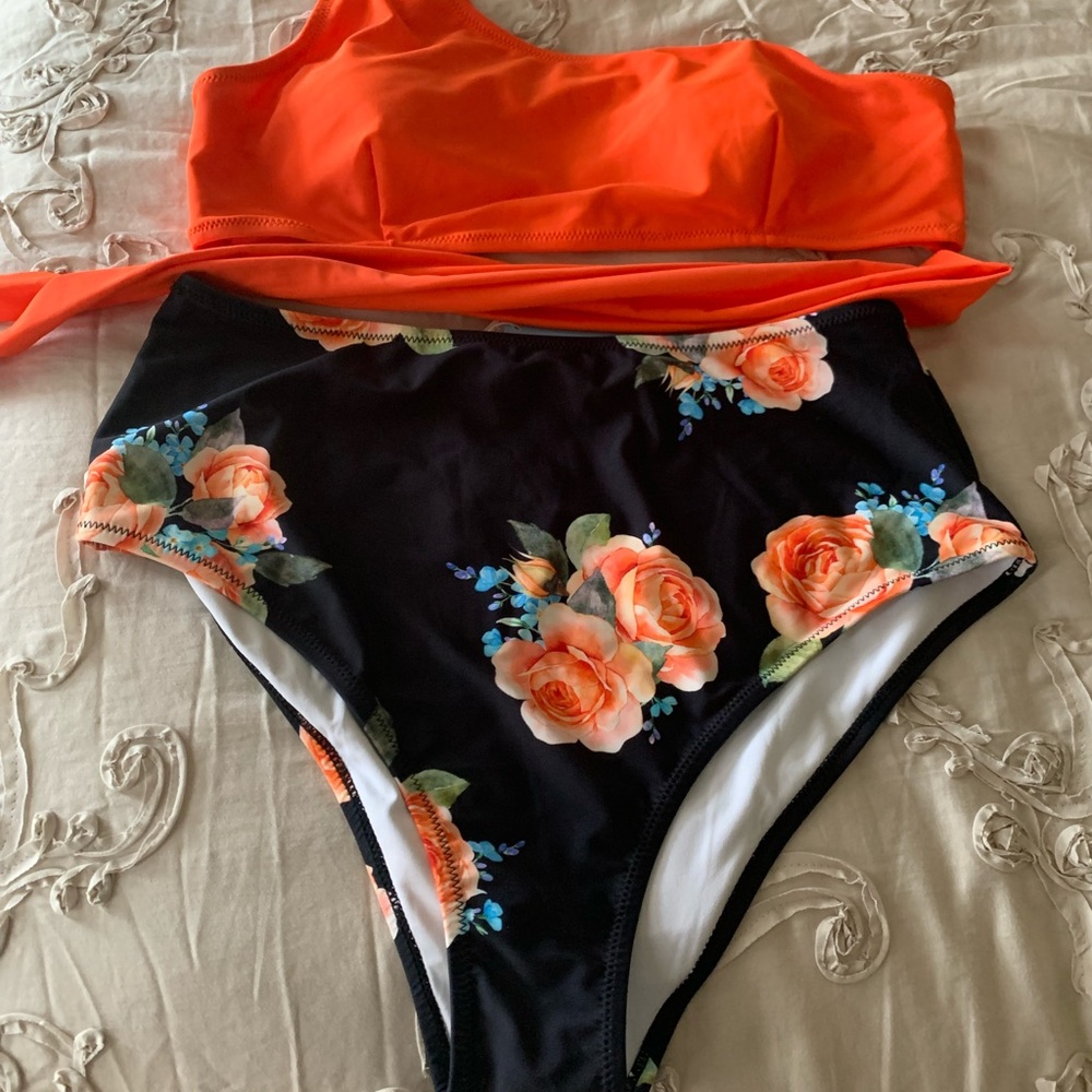 Orange and Blue bikini